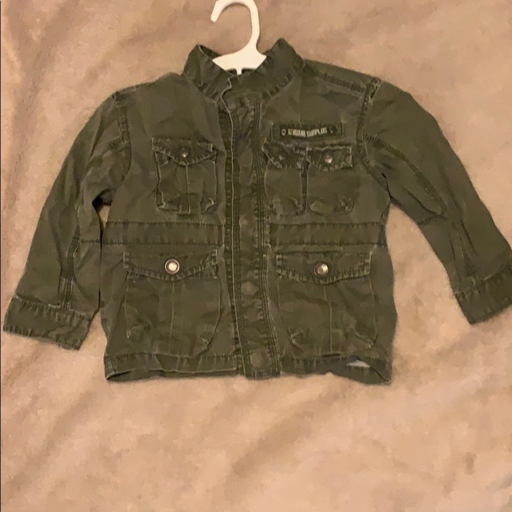 Military style green jacket